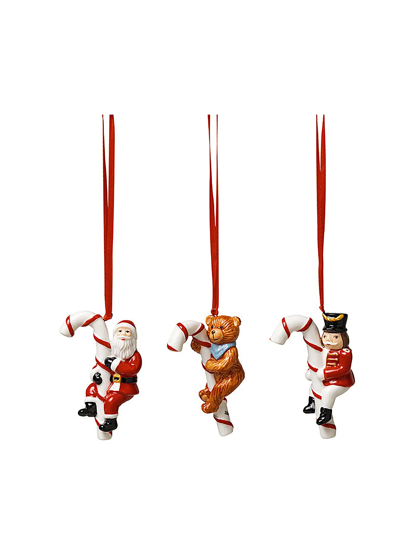 VILLEROY & BOCH | Weihnachtsschmuck Nostalgic Ornaments Santa, Teddy, Schaukelpferd 3tlg. | 